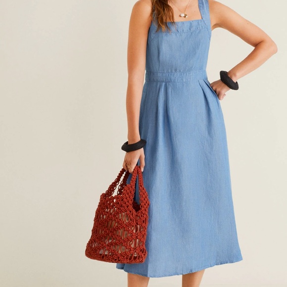 Mango midi blue linen straps Elegant summe… - Picture 5 of 11